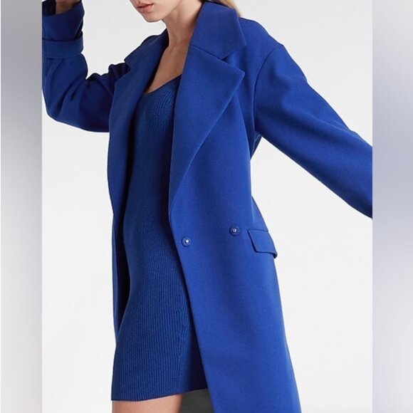 Express Jackets & Blazers - EXPRESS COBALT BLUE BELTED WRAP FRONT COAT